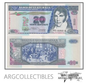 Guatemala Billete 20 Quetzales 1992 P-76c XF+