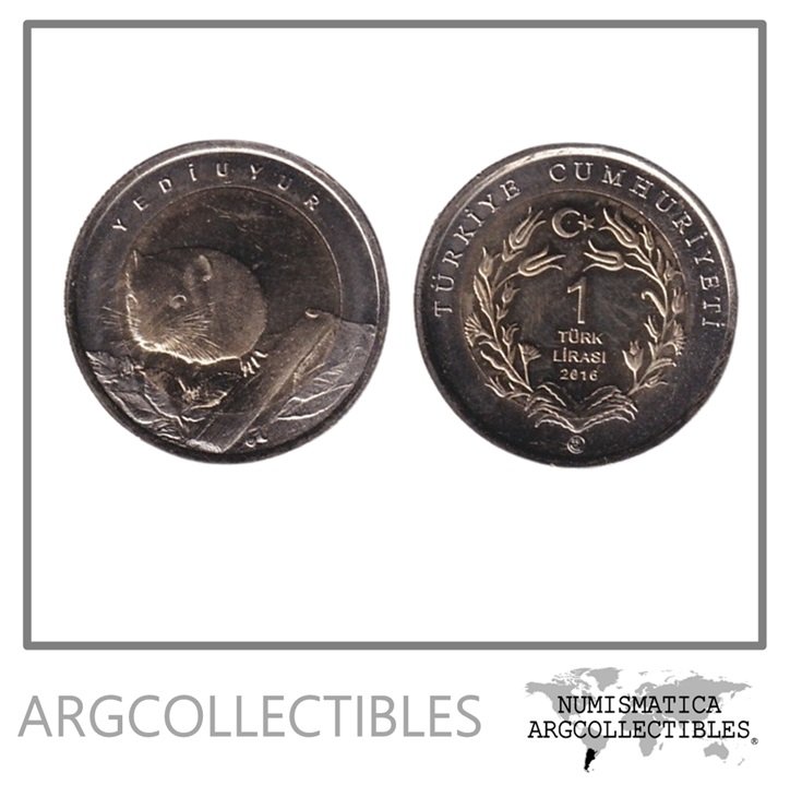 Turquia Moneda 1 Kurus 2016 Bimetalica Liron UNC