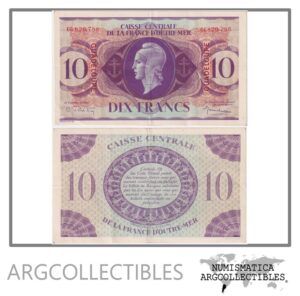 Guadalupe Billete 10 Francos 1944 P-27 XF