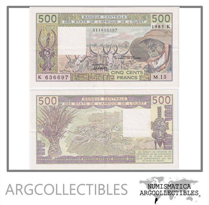 Senegal Billete 500 Francos 1985 P-706kh XF