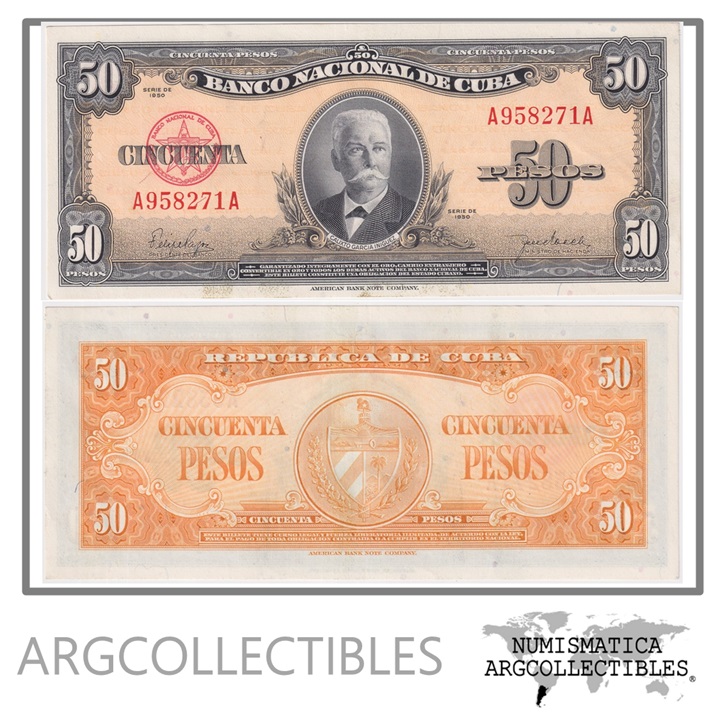 Cuba Billete 50 Pesos 1950 P-81a AU