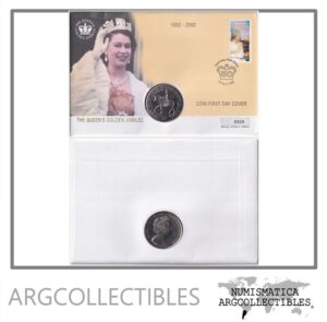 Islas Virgenes Blister Moneda 1 Dolar 2002 Jubileo Reina UNC