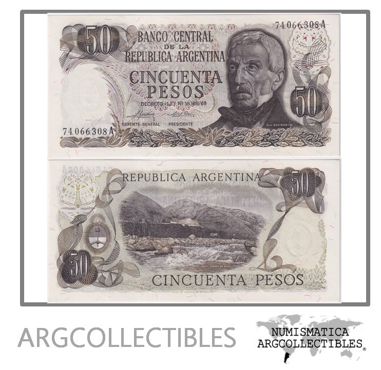 Argentina Billete 50 Pesos 1975 P-296/BOT-2371 UNC (Serie A)