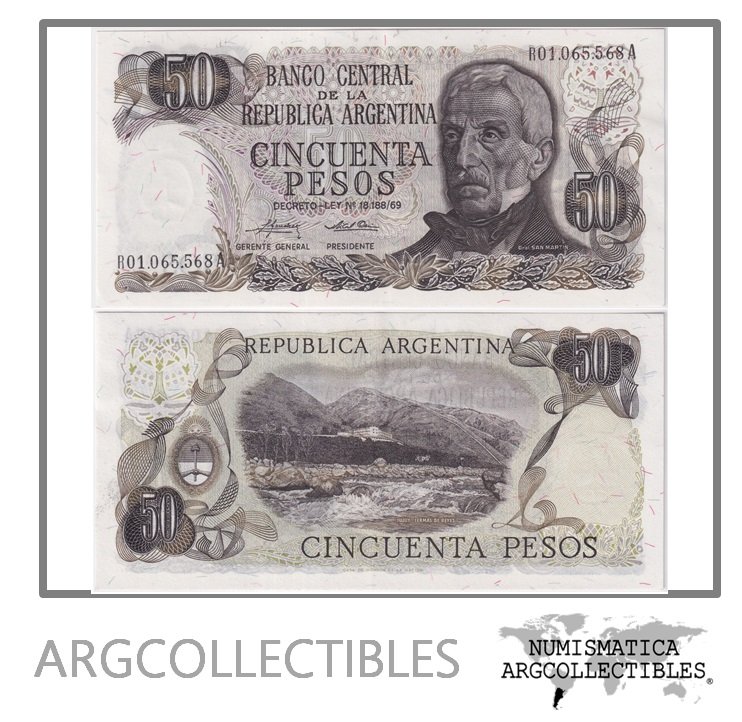 Argentina Billete 50 Pesos 1975 P-296/BOT-2373 UNC (Reposicion)