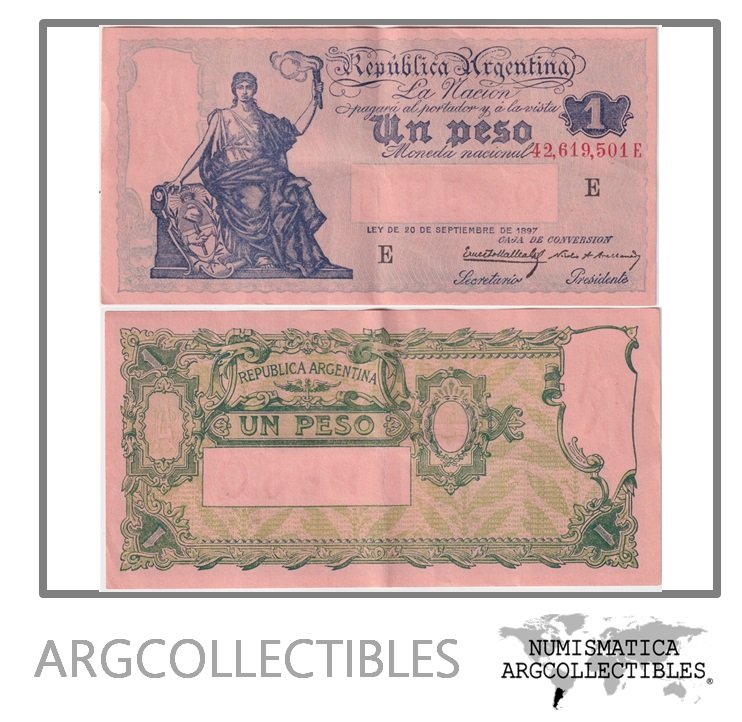 Argentina Billete 1 Peso 1931 P-243b/BOT-1562 XF (Serie E)