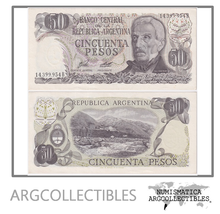 Argentina Billete 50 Pesos 1976 P-301a/BOT-2376 AU (Serie B)