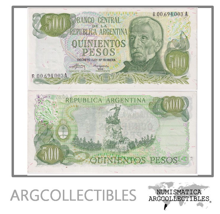 Argentina Billete 500 Pesos 1975 P-298c/BOT-2420 UNC (Reposicion)