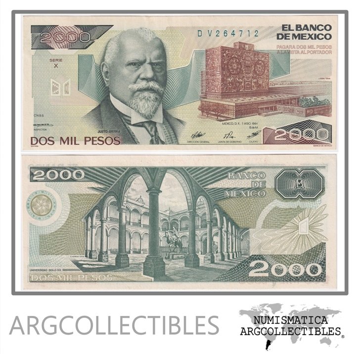 Mexico Billete 2.000 Pesos 1984 P-82b UNC