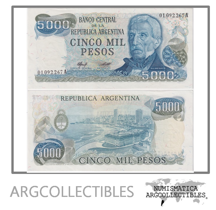Argentina Billete 5.000 Pesos 1977 P-305a/BOT-2464 UNC (Serie A)