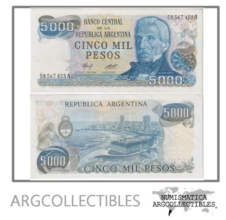 Argentina Billete 5.000 Pesos 1978 P-305a/BOT-2465a UNC (Serie A)