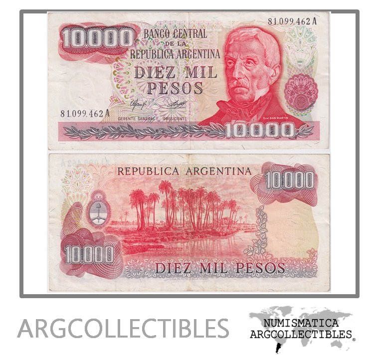 Argentina Billete 10.000 Pesos 1977 P-306/BOT-2481 XF (Serie A)
