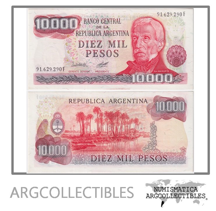 Argentina Billete 10.000 Pesos 1979 P-306/BOT-2490a AU (Serie F)