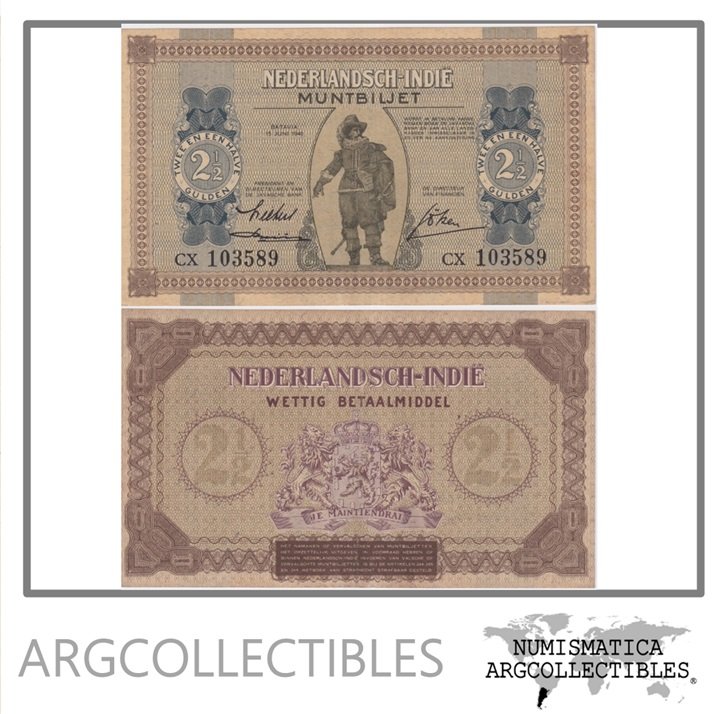 Indias Holandesas Billete 2 1/2 Gulden 1940 P-109 AU