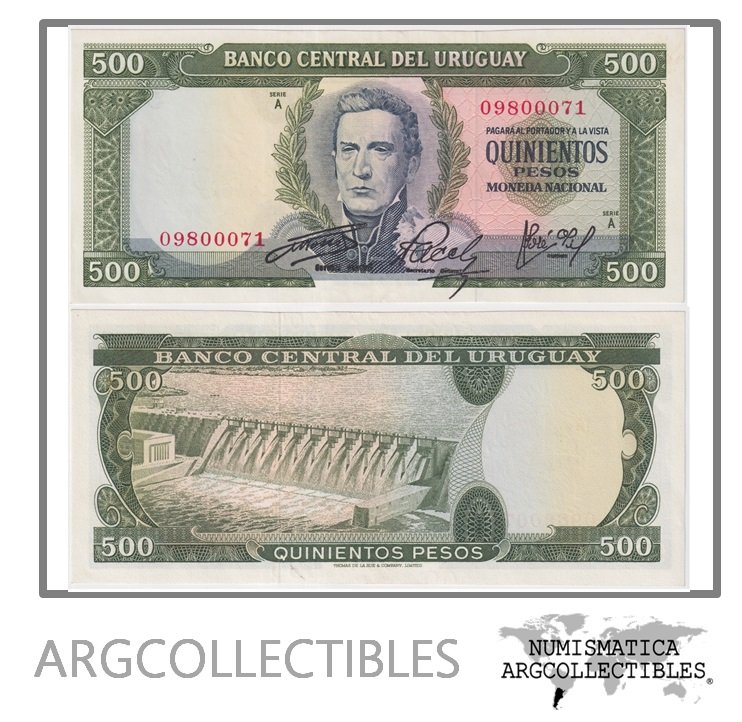 Uruguay Billete 500 Pesos 1967 P-48/CR-8A6.1 AU (Serie A)