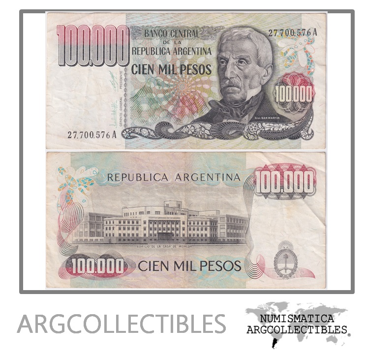 Argentina Billete 100.000 Pesos 1979 P-308a/BOT-2502 VF+ (Serie A)