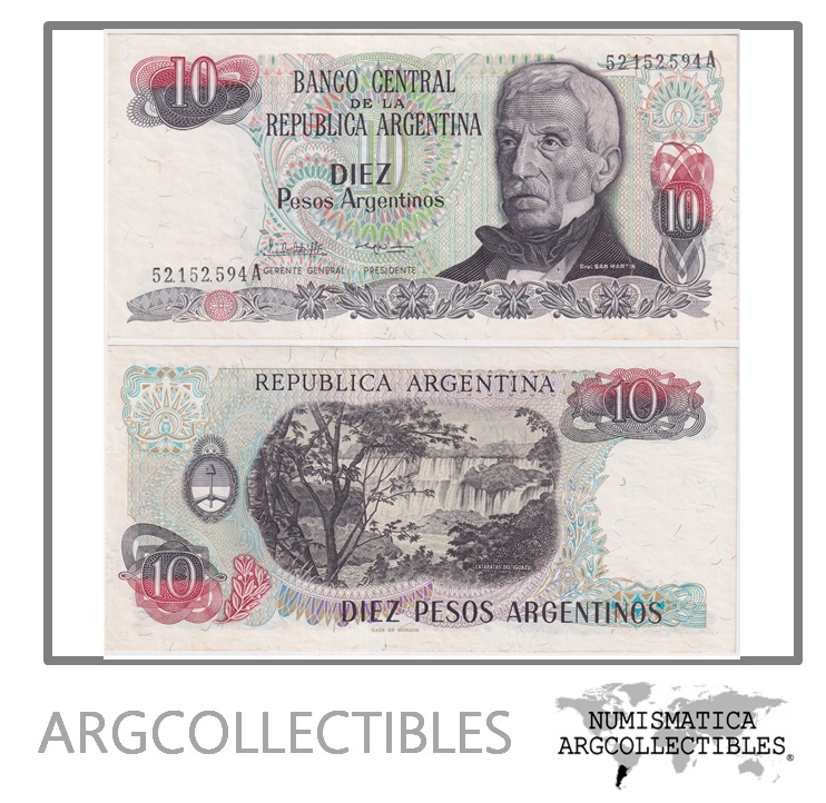 Argentina Billete 10 Pesos 1984 P-313/BOT-2614a UNC (Serie A)