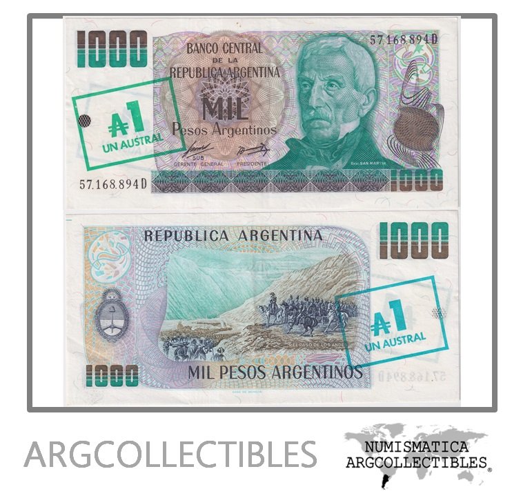 Argentina Billete 1 Austral 1985 P-320/BOT-2701 XF (Serie D)