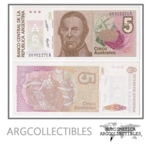 Argentina Billete 5 Australes 1988 P-324b/BOT-2815 AU (Serie A)