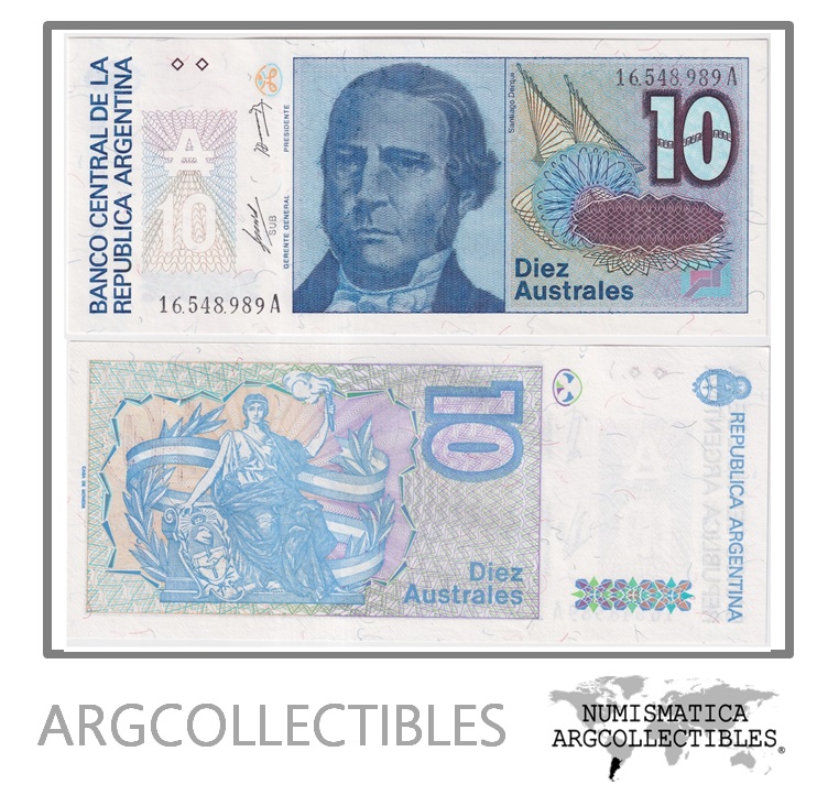 Argentina Billete 10 Australes 1986 P-325a/BOT-2819 UNC (Serie A)