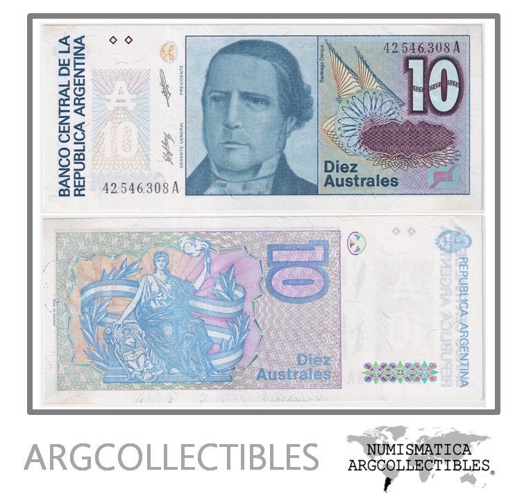 Argentina Billete 10 Australes 1987 P-325b/BOT-2821 UNC (Serie A)