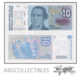 Argentina Billete 10 Australes 1988 P-325b/BOT-2824 UNC (Serie C)