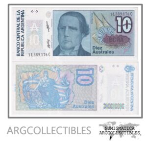 Argentina Billete 10 Australes 1989 P-325b/BOT-2825 UNC (Serie C)