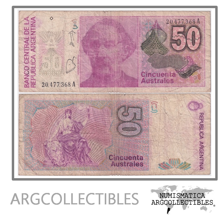 Argentina Billete 50 Australes 1986 P-326b/BOT-2829 F+ (Serie A)