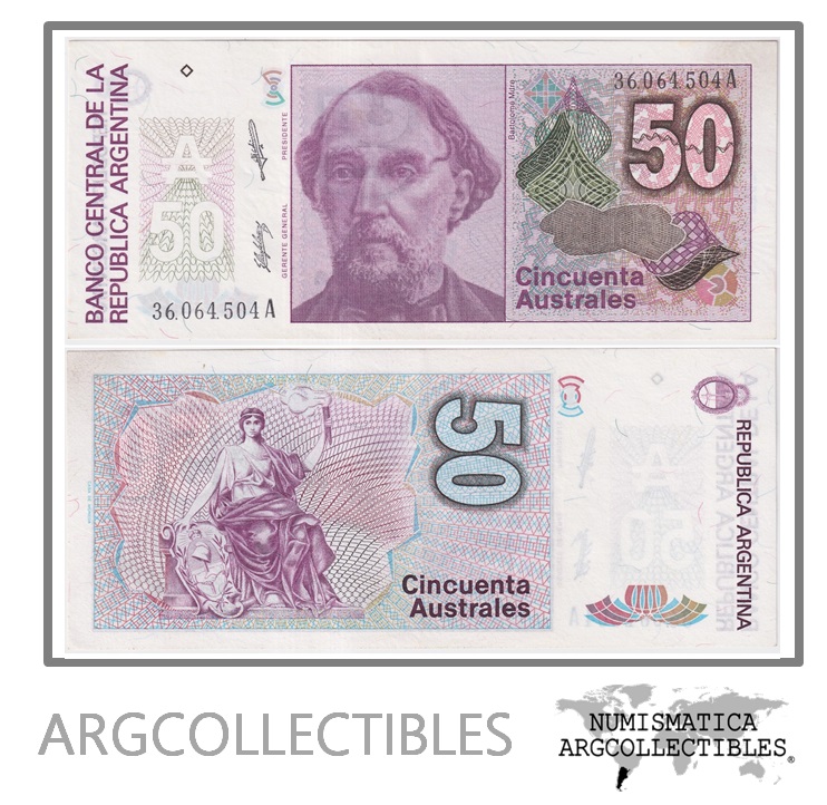 Argentina Billete 50 Australes 1988 P-326b/BOT-2831 AU (Serie A)