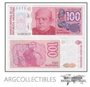 Argentina Billete 100 Australes 1990 P-327c/BOT-2847 UNC (Serie D)