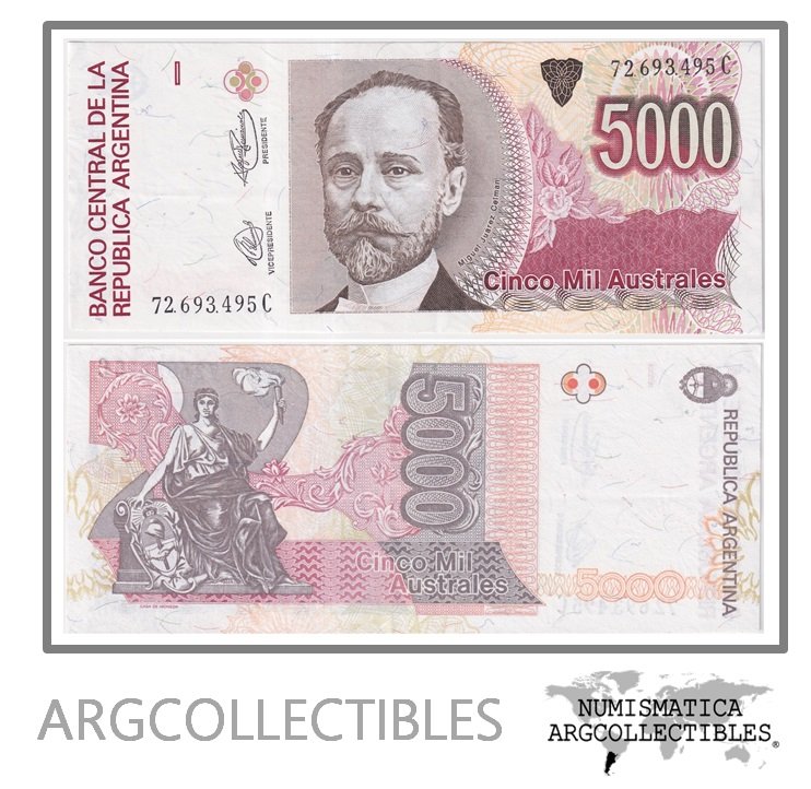 Argentina Billete 5.000 Australes 1991 P-330e/BOT-2873 AU (Serie C)