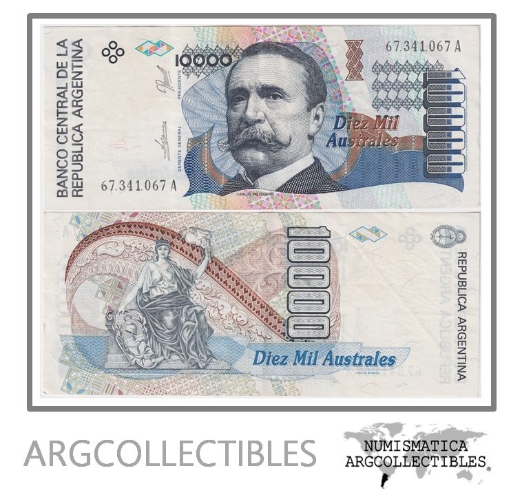 Argentina Billete 10.000 Australes 1989 P-334a/BOT-2878 XF (Serie A)