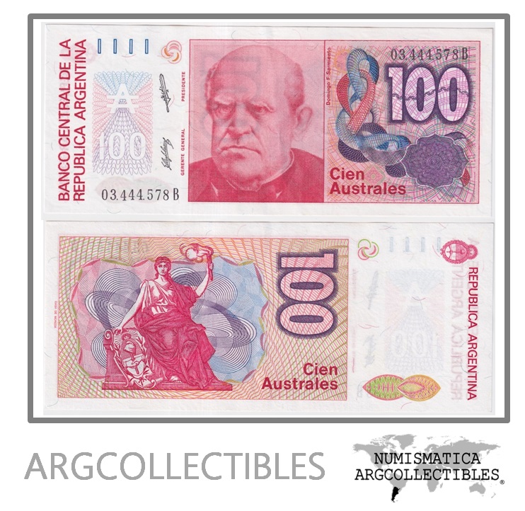 Argentina Billete 100 Australes 1987 P-327b/BOT-2839 XF+ (Serie B)