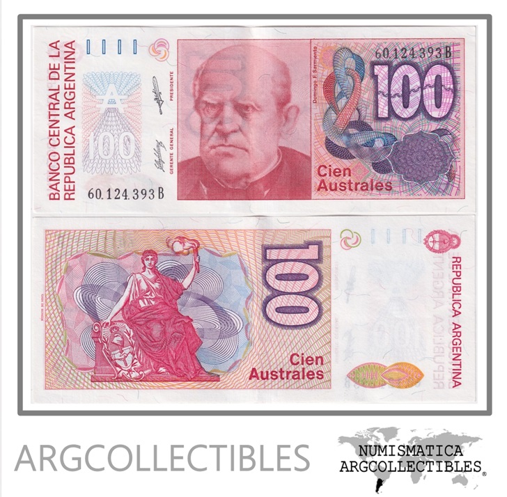 Argentina Billete 100 Australes 1988 P-327b/BOT-2840 XF+ (Serie B)