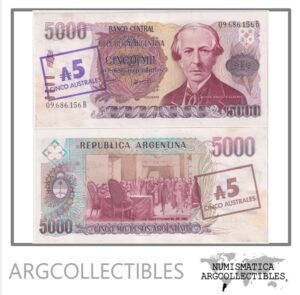 Argentina Billete 5 Australes 1985 P-321/BOT-2703a AU (Serie B)