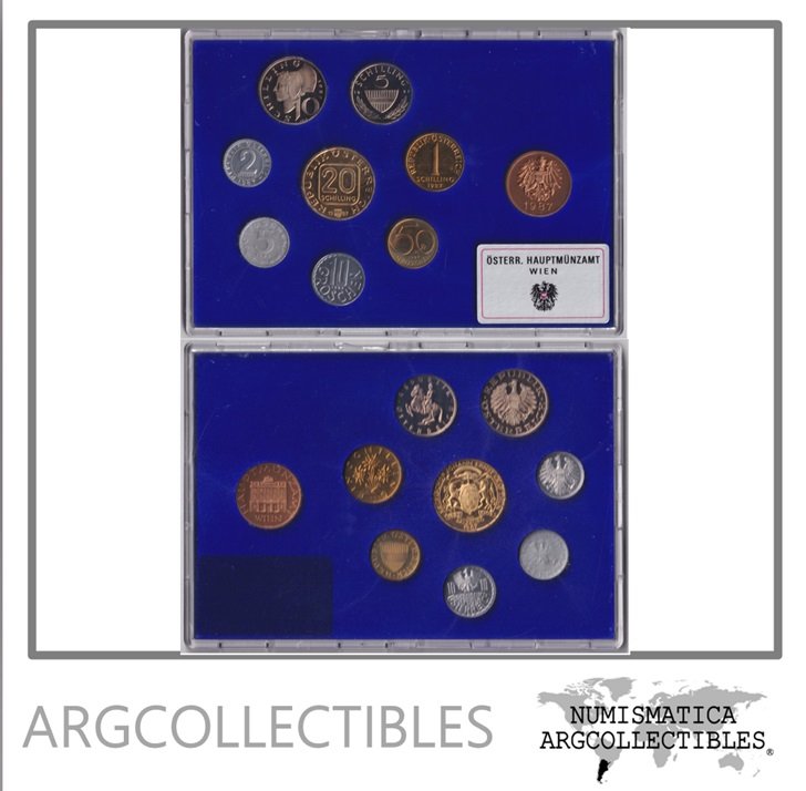 Austria Set x 9 Monedas 1987 Proof