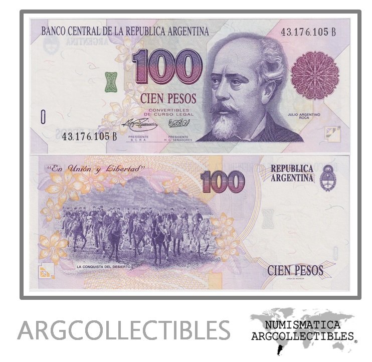 Argentina Billete 100 Pesos 1995 P-345b/BOT-3078 UNC (Serie B)