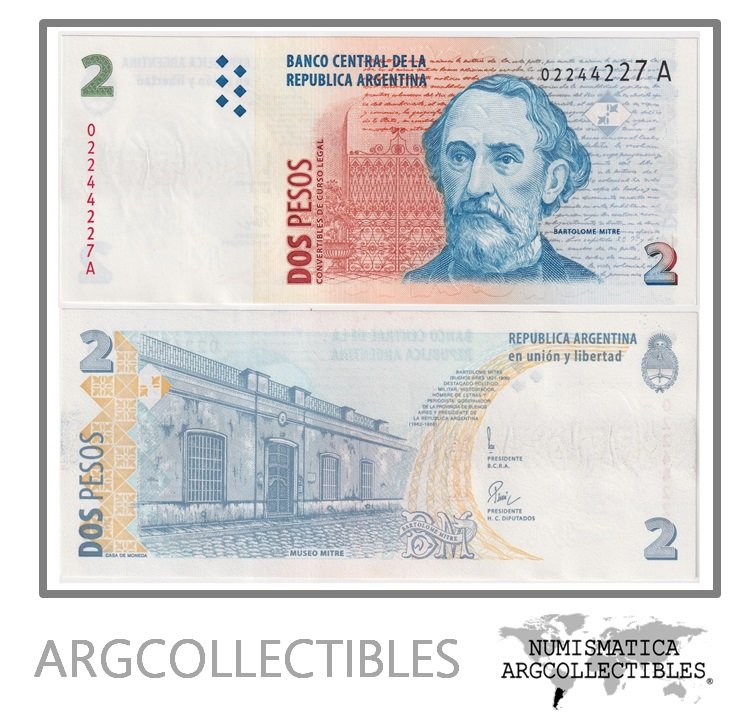 Argentina Billete 2 Pesos 1997 P-346/BOT-3201 AU (Serie A)