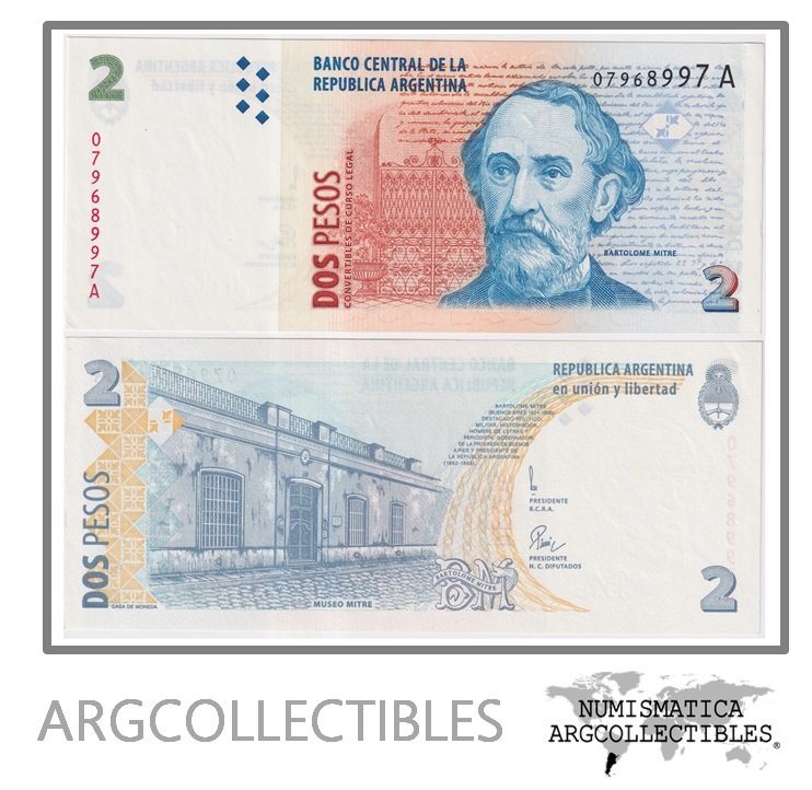 Argentina Billete 2 Pesos 1997 P-346/BOT-3201 UNC (Serie A)