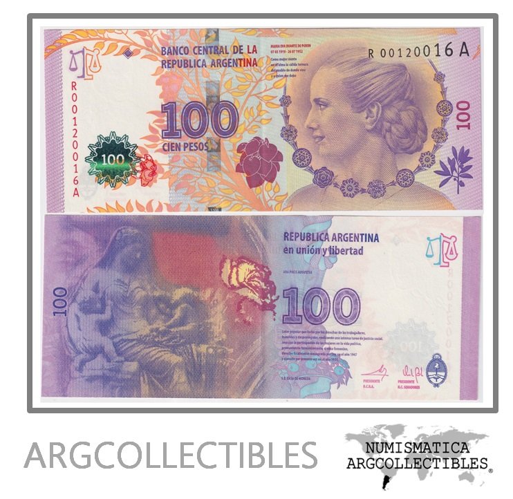 Argentina Billete 100 pesos 2012 P-358a/BOT-C003 XF+ (Reposicion)