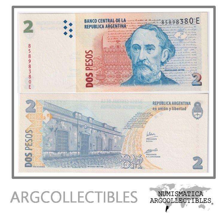 Argentina Billete 2 Pesos 2005 P-352/BOT-3219 UNC (Serie E)