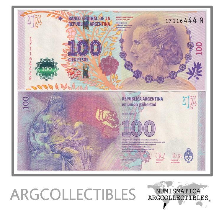 Argentina Billete 100 pesos 2015 P-358b/BOT-4318 UNC (Serie Ñ)