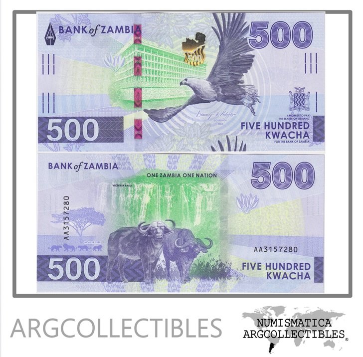 Zambia Billete 500 Kwacha 2024 P-67 UNC