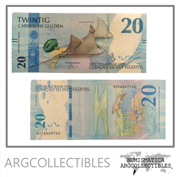 Curacao y San Martin Billete 20 Gulden 2025 P-2 UNC