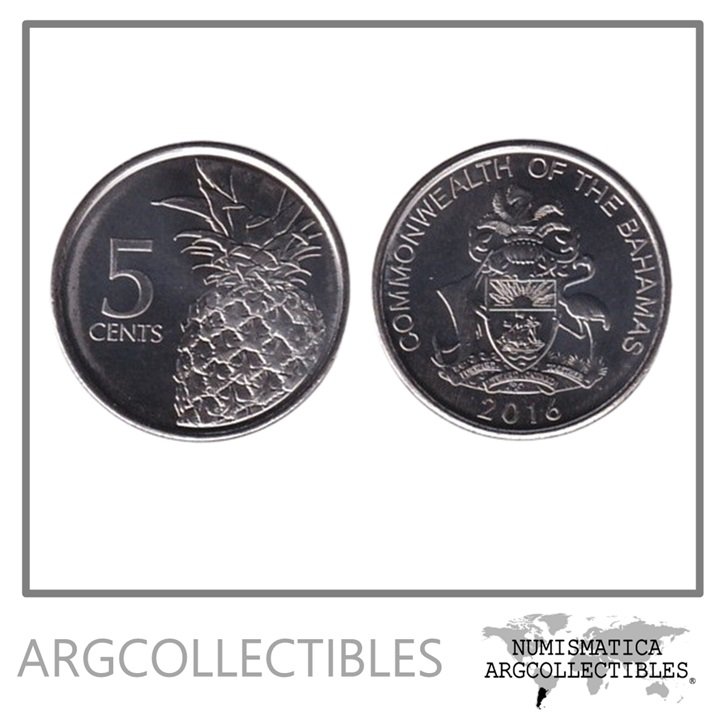 Bahamas Moneda 5 Centavos 2016 Acero KM-221 UNC