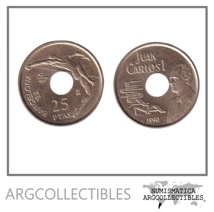 España Moneda 25 Pesetas 1990 Juegos Olimpicos Bronce KM-851 UNC