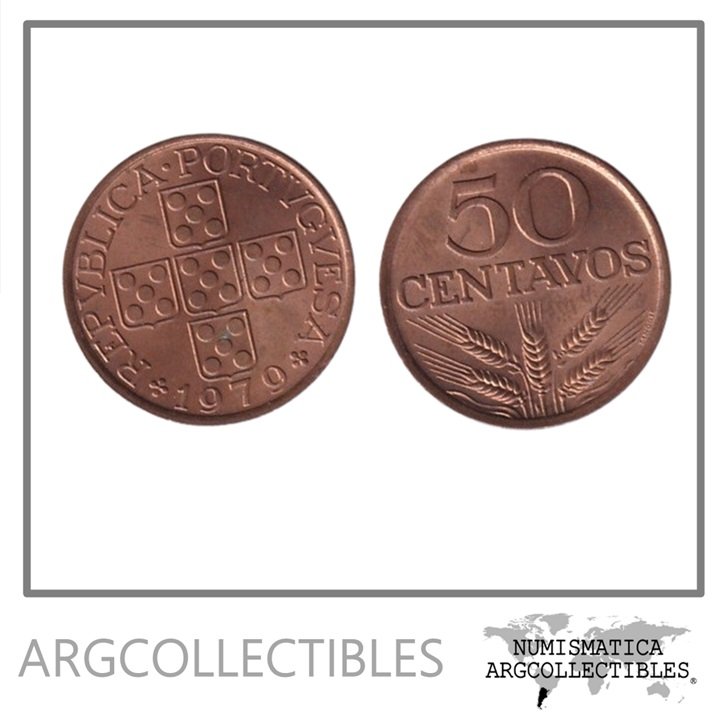 Portugal Moneda 50 Centavos 1979 Bronce KM-596 AU
