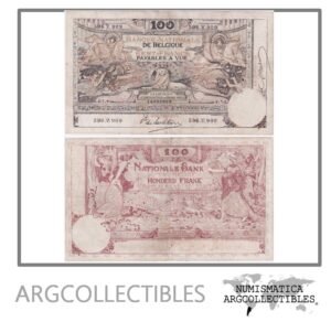 Belgica Billete 100 Francos 1914 P-71a VF-
