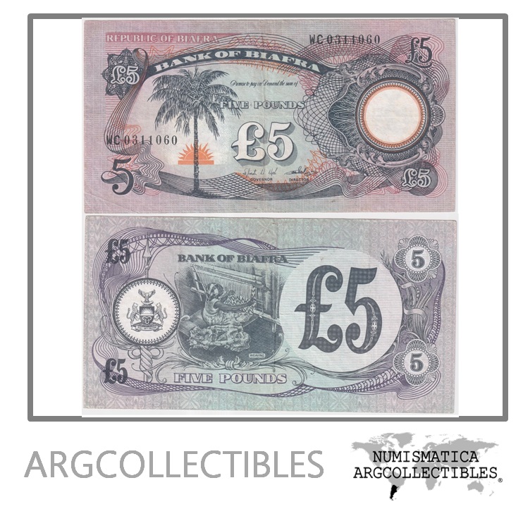 Biafra Billete 5 Pounds 1969 P-6 XF