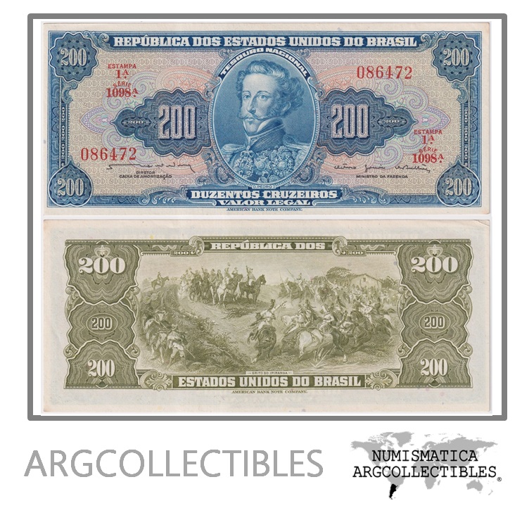 Brasil Billete 200 Cruzeiros 1964 P-171b/C-042 AU