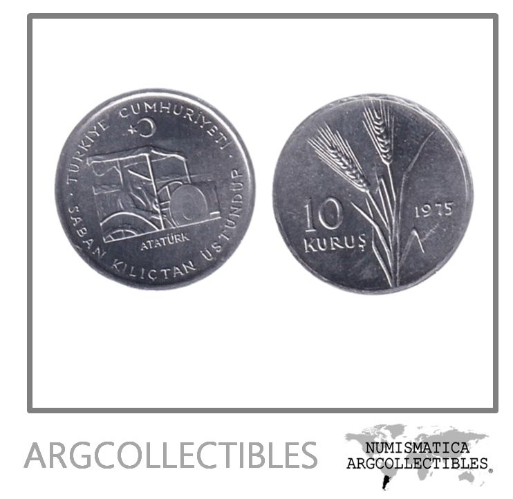 Turquia Moneda 10 Kurus 1975 FAO Aluminio KM-898 UNC